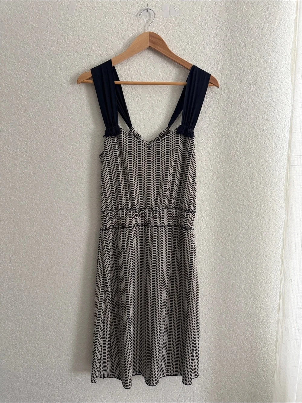 Tory Burch White & Navy Blue Dress Size S/M